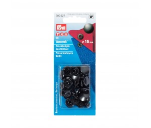 Capse metalice negre 15 mm tip ”Anorak” - Prym 390327